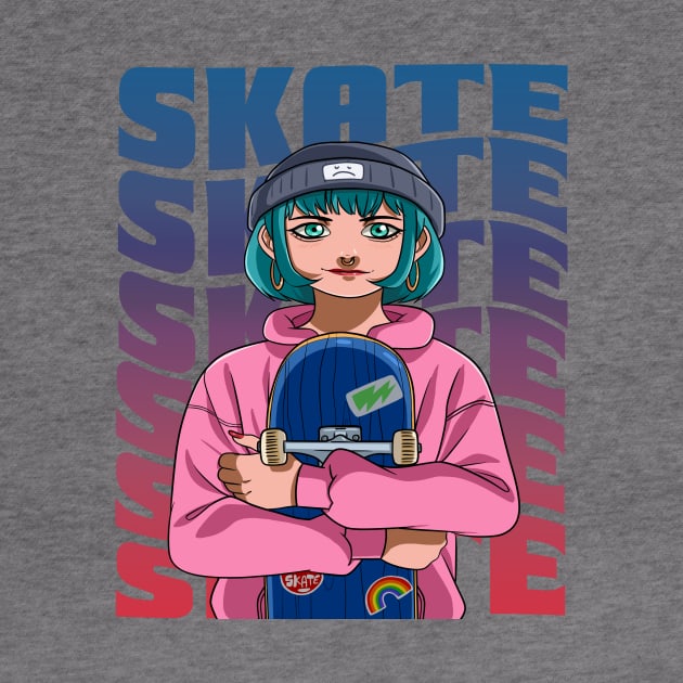 Girl Skater Skateboarder Skateboarding Skate Sk8er Girl by Noseking